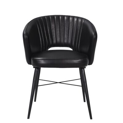 Alonso Leather Chair Black 56x64x77 cms -DLCA023BLC