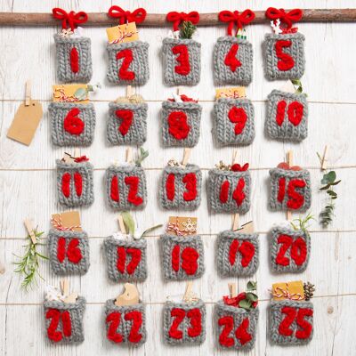 Adventskalender Taschen Strickpaket