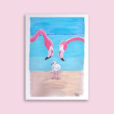 Card Flamingo Trio