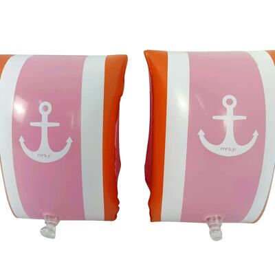 Swimming armbands in pink and brown