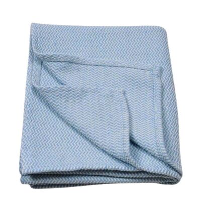 Wicker pattern blanket color light blue