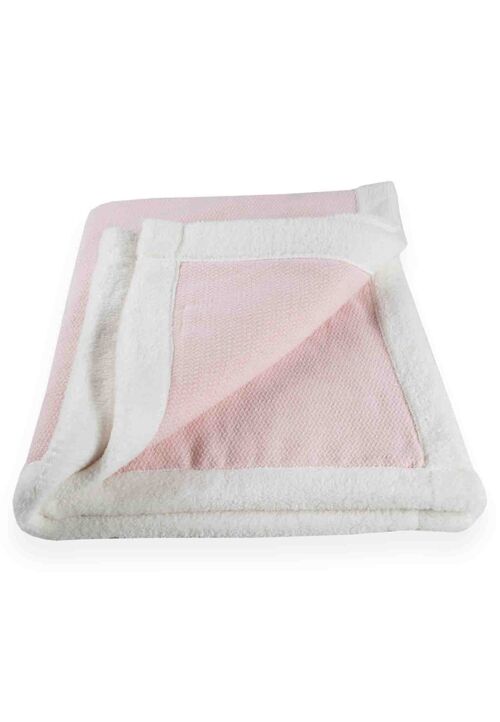 Wıcker Patterned Baby Blanket pink