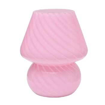 Lampe en verre avec motif en rose