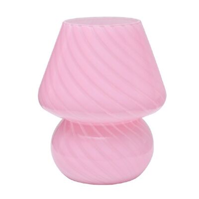 Glass lamp with pattern in pink