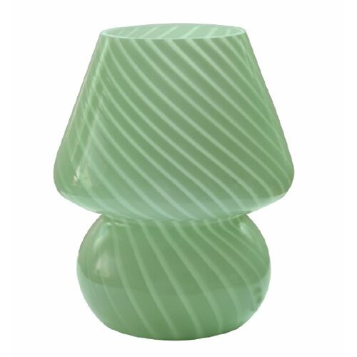 Glass lamp with pattern in green
