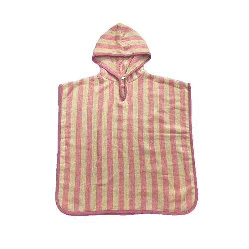 Bath poncho in pink and cream