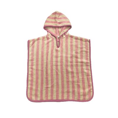 Bath poncho in pink and cream