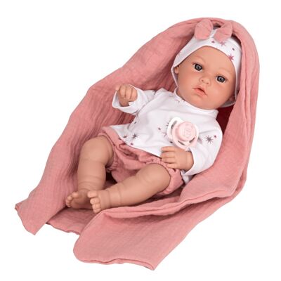 PUPPE ELEGANZ NIA 33 CM. M. STAUBIGER ROSA TEPPICH