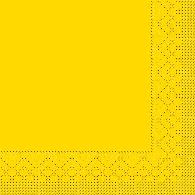 Serviette en tissu jaune 40 x 40 cm, 3 plis, 20 pièces