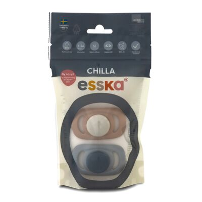 Soother Chilla Silicone 2-p Beige/Gray