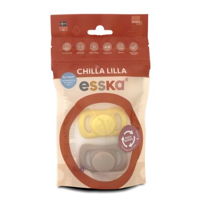 Soother Chilla lilla silicone 2-p Yellow/ Beige