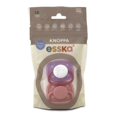 Soother Knoppa Silicone 2-p Pink/Purple