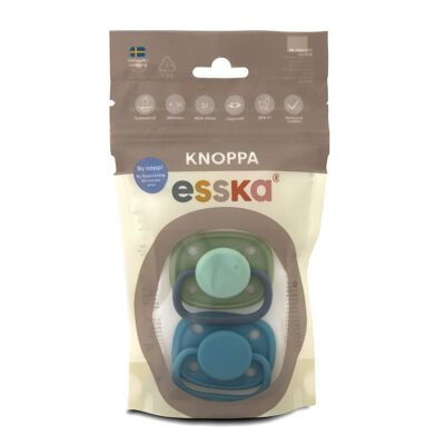 Soother Knoppa Silicone 2-p Blue/Green