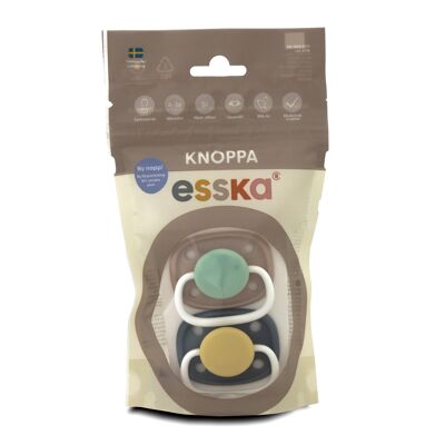 Soother Knoppa Silicone 2-p Beige/Gray