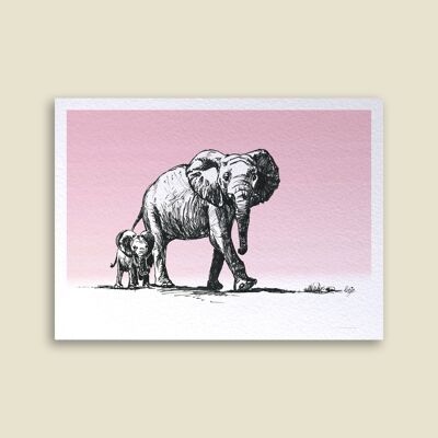 Card Elephant Family