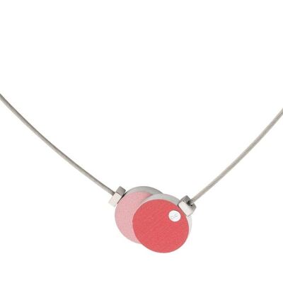 Necklace Two rounds C139 - Red | Pink