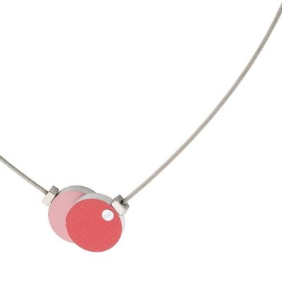 Necklace Two rounds C139 - Red | Pink