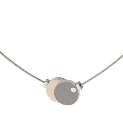Necklace Two rounds C139 - Sand Gold | Anthracite