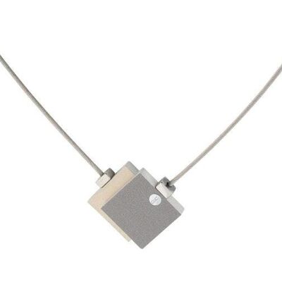 Necklace Two squares C142 - Sand Gold | Anthracite