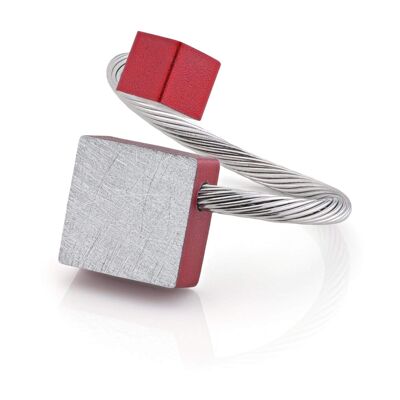 Ring square and cube fits most R7 - Red | matt