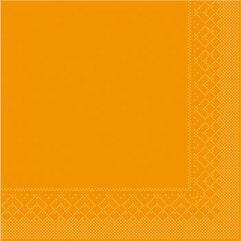Serviette en tissu curry/orange 40 x 40 cm, 3 plis, 20 pièces