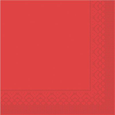 Serviette Rot aus Tissue 40 x 40 cm, 3-lagig, 20 Stück