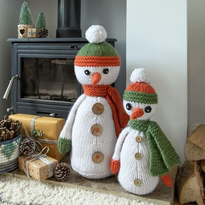 Kit para tejer muñecos de nieve navideños