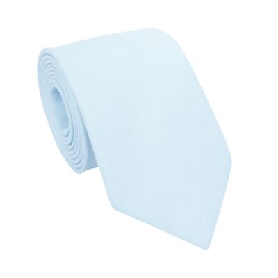 Sky blue linen tie