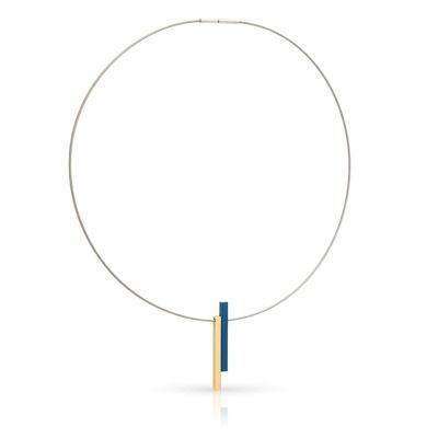 Collier deux barres C239 - Bleu