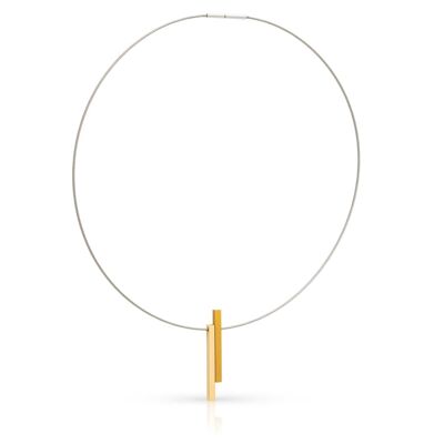 Necklace two bars C239 - Gold | Yellow