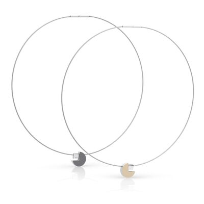 Necklace Round with square C236 - Sand | Gold | Anthracite