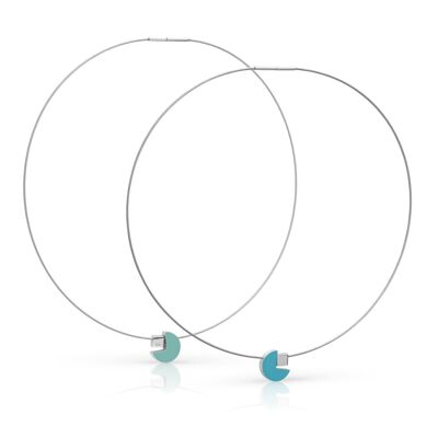Halskette rund mit Quadrat C236 - Blau | Grün