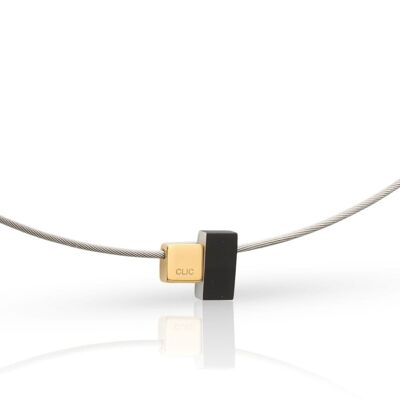 Halskette aus farbigen Rechtecken C235 - Schwarz
