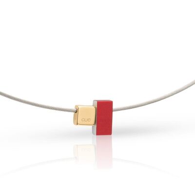 Collier van gekleurde rechthoekjes C235 - Rood