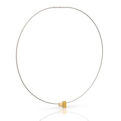 Halskette aus farbigen Rechtecken C235 - Gold | Gelb