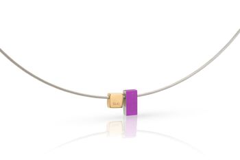 Collier de rectangles colorés C235 - Violet 1