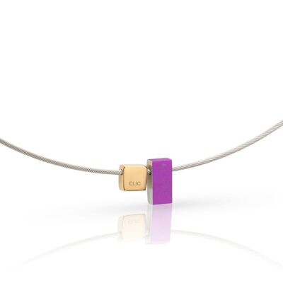 Halskette aus farbigen Rechtecken C235 - Lila
