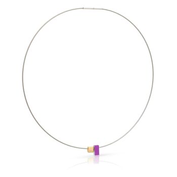 Collier de rectangles colorés C235 - Violet 4