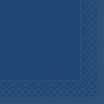Serviette de table bleu roi en tissu 40 x 40 cm, 3 plis, 20 pièces