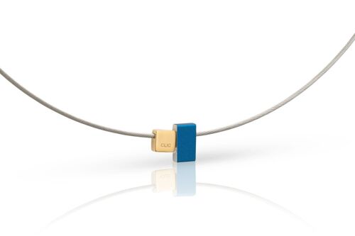 Collier van gekleurde rechthoekjes C235 - Blauw