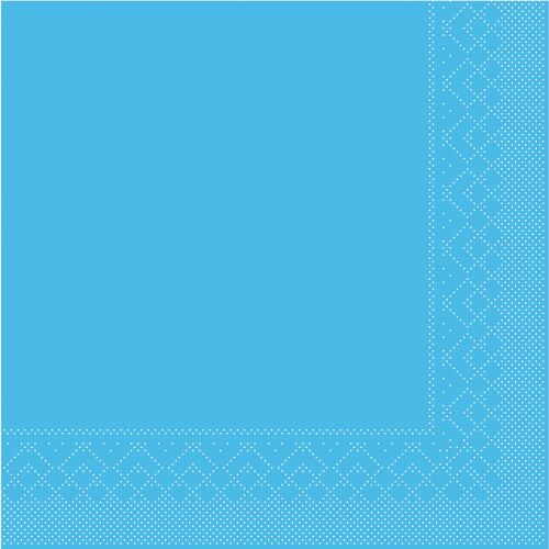 Serviette Aquablau aus Tissue 40 x 40 cm, 3-lagig, 20 Stück