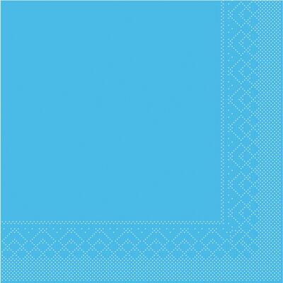 Servilleta de papel azul agua 40 x 40 cm, 3 capas, 20 piezas