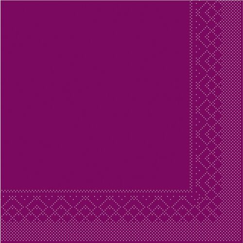 Serviette Aubergine aus Tissue 40 x 40 cm, 3-lagig, 20 Stück