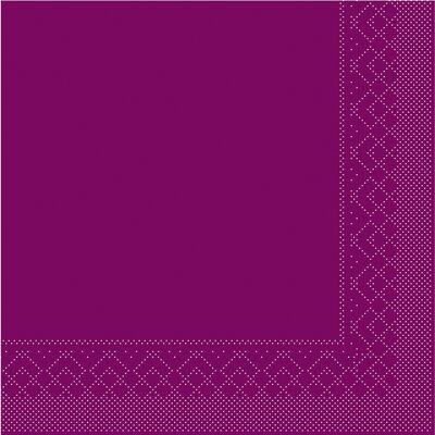 Serviette Aubergine aus Tissue 40 x 40 cm, 3-lagig, 20 Stück