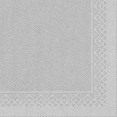 Serviette en tissu argenté 40 x 40 cm, 3 plis, 20 pièces