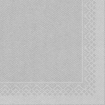 Serviette en tissu argenté 40 x 40 cm, 3 plis, 20 pièces