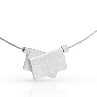 Cross rectangles & hematite necklace C233