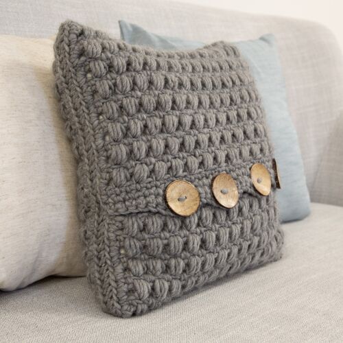 Puff Stitch Cushion Cover Crochet Kit