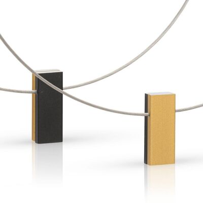 Necklace two colored rectangles C232GZ