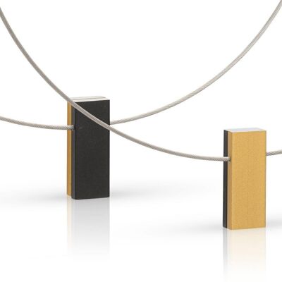 Necklace two colored rectangles C232GZ